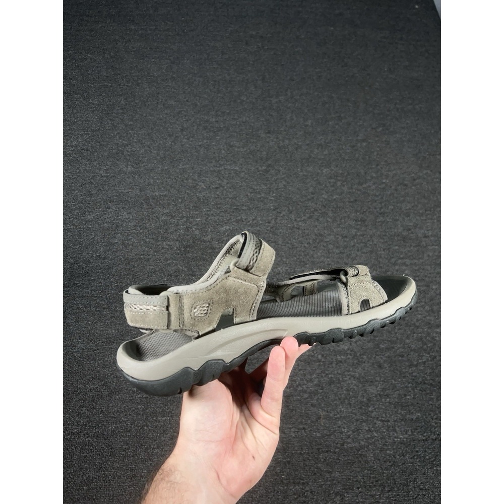 Teva Hudson Bungee Cord Sandals Mens 9 Gray Beige Suede Casual Hiking Gorpcore - Picture 8 of 10